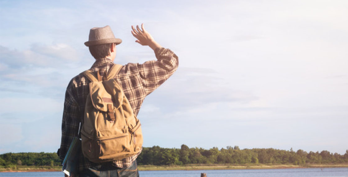 man travelling