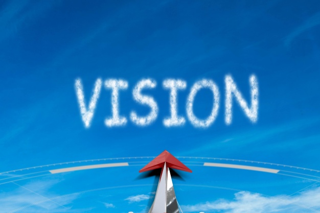 Arrow pointing forward to vision