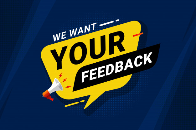 we want your feedback banner