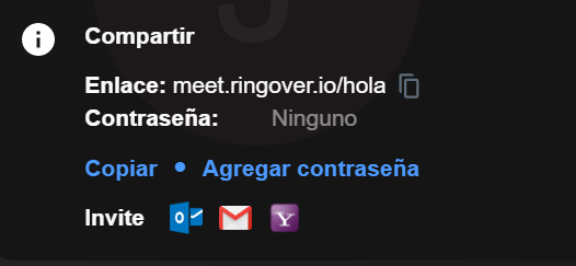 Interfaz de la parte para compartir la pantalla