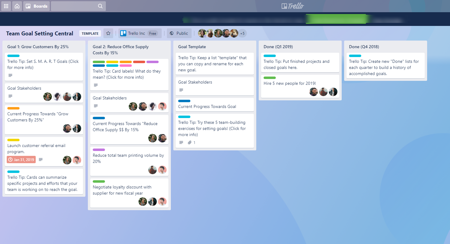screenshot of Trello Board for Zendesk